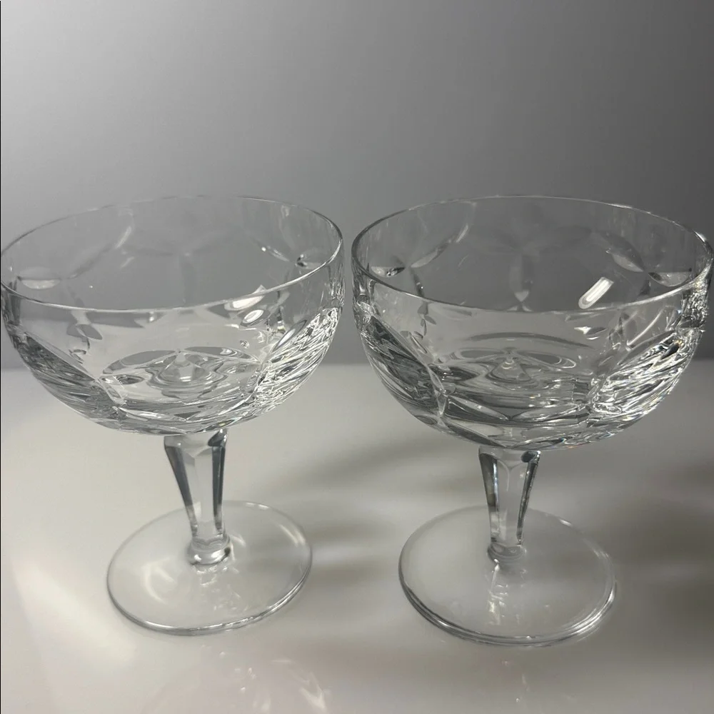 Atlantis “Faro” Crystal-Cut Clear Champagne Glasses - Set of 2